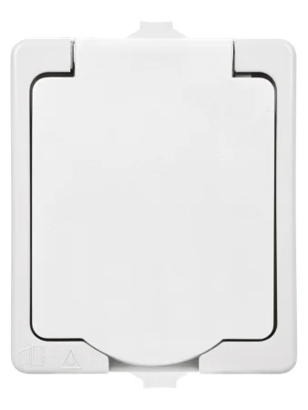 Розетка 2П+З открытой установки IP54 16А белая "Вуокса" TDM