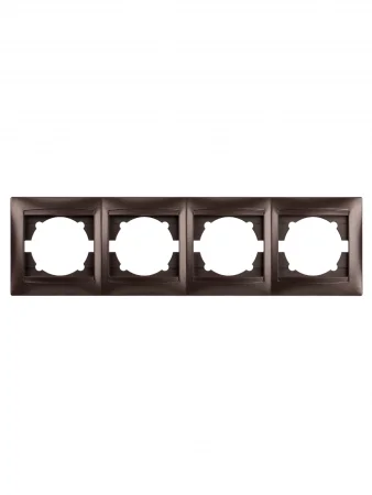 Рамка 4-х постовая горизонтальная шоколад "Лама" TDM