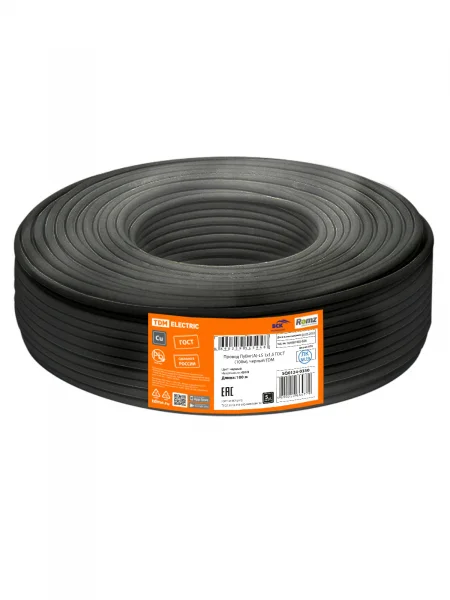Провод ПуВнг(А)-LS 1х1,5 ГОСТ (100м), черный TDM