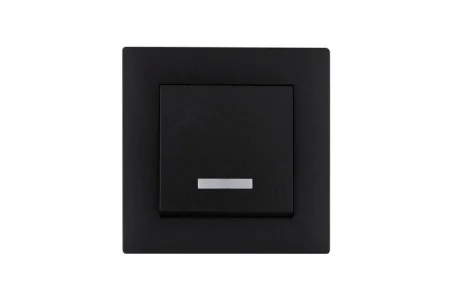 Выключатель 1-клав. с подсветкой Karea RIZZ STAR чер. Makel 88054021