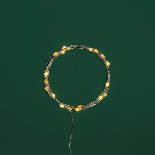 Гирлянда светодиодная "Роса" с крупными каплями 2м 20LED тепл. бел. 0.1Вт IP20 элементы питания 2хCR2032 (в компл.) Neon-Night 302-006