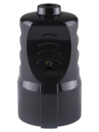 Кабельная розетка рифленая 2П+З 16А 250B черная TDM