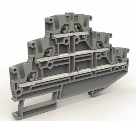 Клемма трехуровневая на 2.5кв.мм DKC ZEFT200GR Клемма трехуровневая на 2.5кв.мм DKC ZEFT200GR