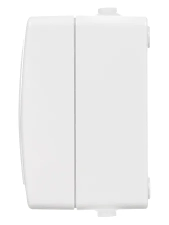 Блок (горизонтальный) выключатель 2-кл. + розетка 2П+З с з/ш БКВР IP54 белый "Вуокса" TDM