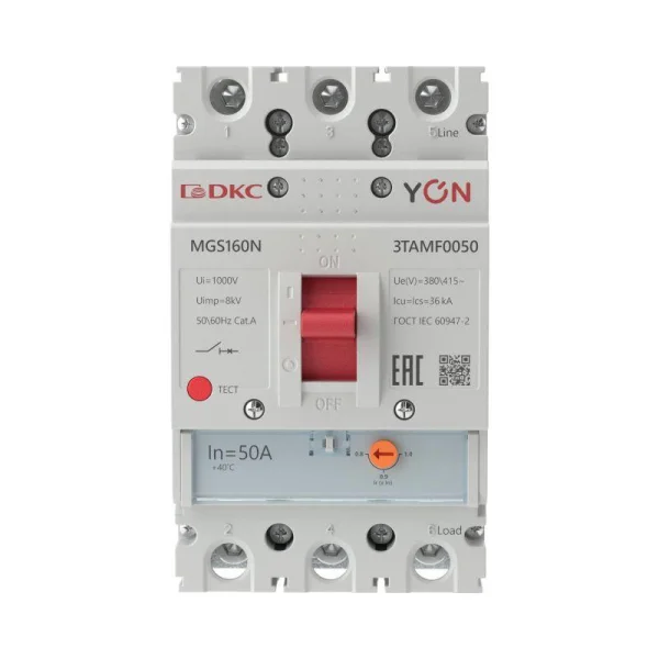 Выключатель автоматический MGS160 3P 40-50A 36kA YON MGS160N-3TAMF0050