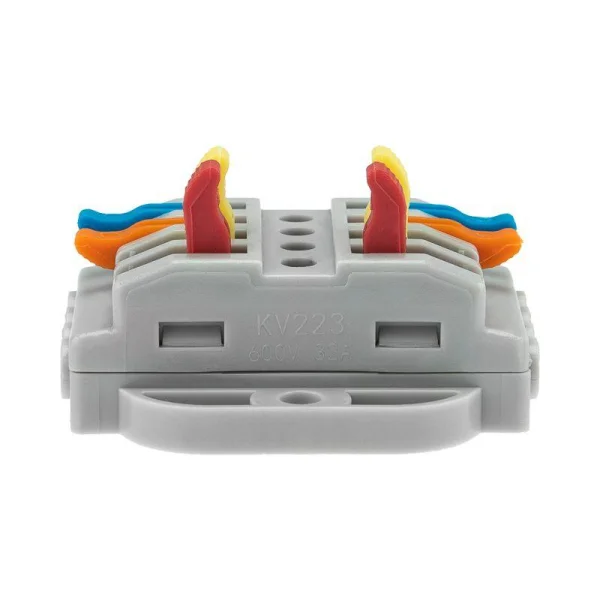 Клемма строительно-монтажная СМК проходная 222-424P 4п 0.08-4кв.мм с монтажной площадкой сер. (уп.25шт) Rexant 07-6264