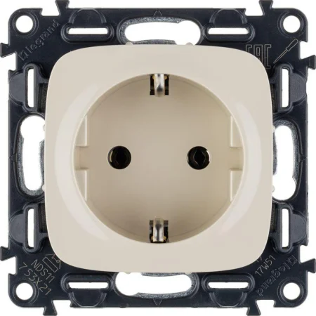 Розетка 1-м СП Valena Allure 16А IP2X 250В 2P+E безвинт. клеммы с лицев. панелью механизм сл. кость Leg 753821