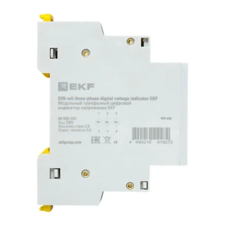 Индикатор напряжения модульный трехфазный цифровой EKF VDI-G33