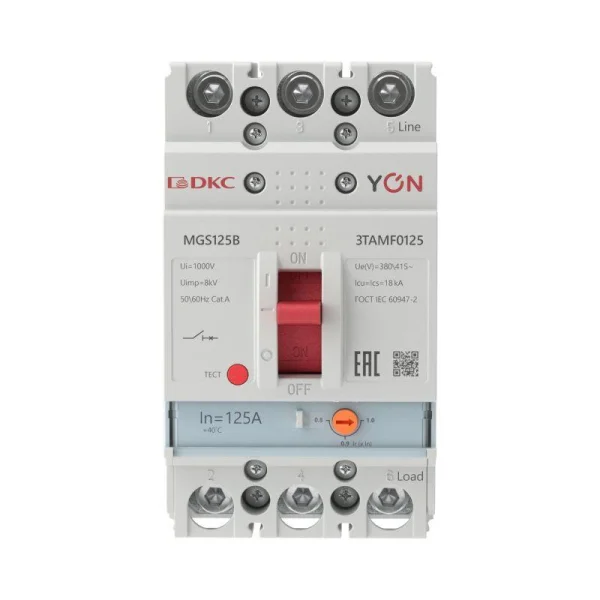 Выключатель автоматический MGS125 3P 100-125A 18kA YON MGS125B-3TAMF0125