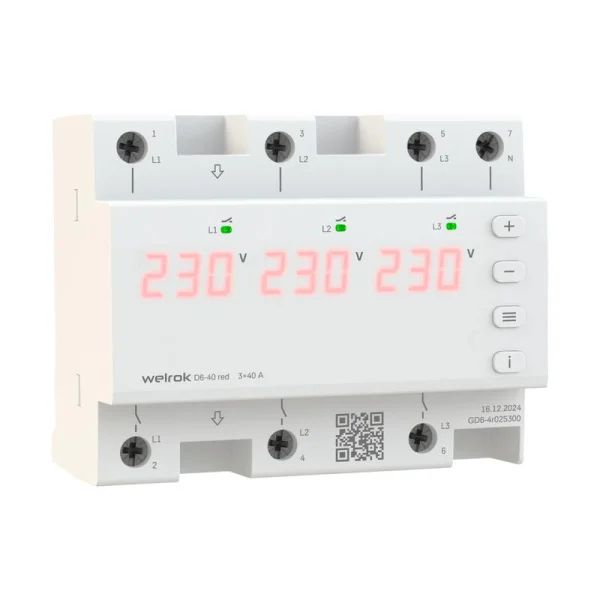 Реле напряжения D6-40 red Welrok 4660251140397