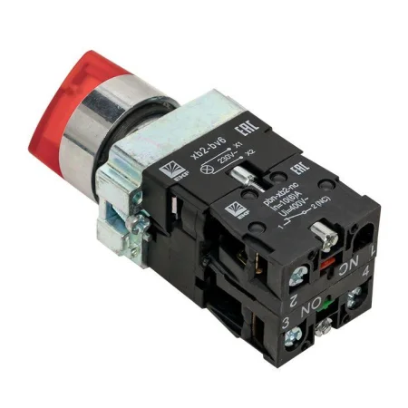 Переключатель BD21 2P с красн. подстветкой 230В NO PROxima EKF xb2-bk21-r-230