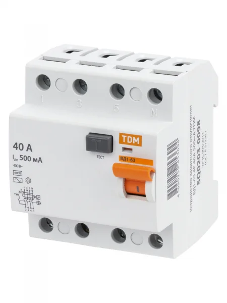 УЗО ВД1-63 4Р 40А 500мА TDM