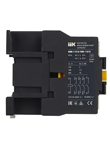Контактор КМИ-11810 18А 24В/АС3 1НО IEK KKM11-018-024-10