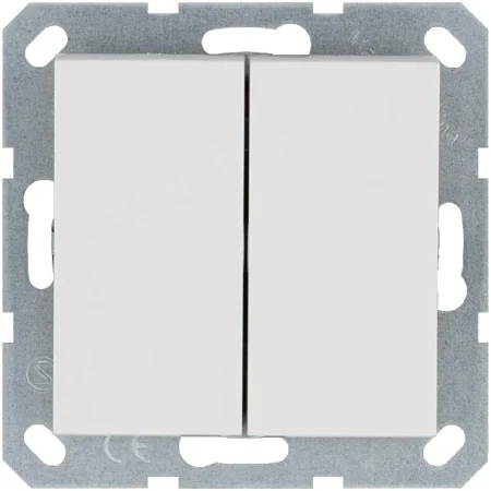 Переключатель проходной 2-кл. 10А IP20 механизм бел. глянцевый Jasmart G3022W