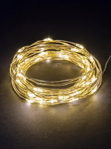 Гирлянда светодиодная "Роса20" 20LED, 2м, 3000К, 2хАА, TDM