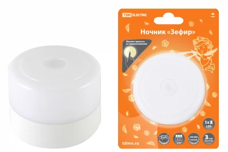 Ночник "Зефир" с диммером, 5LED, 1 Вт, 3хАА, подвес, TDM