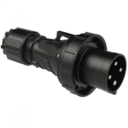 034-6xs PCE Вилка кабельная 63А/400V/3P+E/IP67, черная