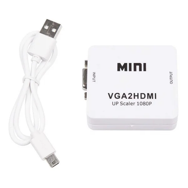 Конвертер VGA + Стерео 3.5мм на HDMI пластик бел. Rexant 17-6930