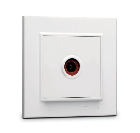 Розетка телевизионная оконцевая TV 1-м СП Karea IP20 4дБ бел. Makel 56001027