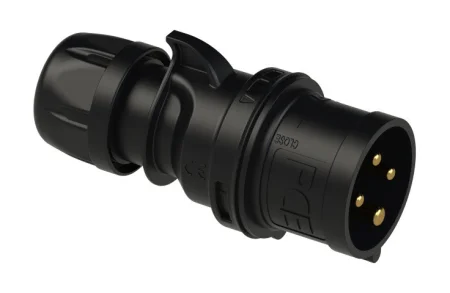 024-6ttx PCE Вилка кабельная 32А/230V/3P+E/IP44, черная, безвинтовое подключение