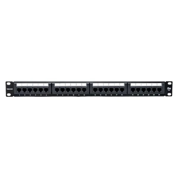 Патч-панель 19дюйм 1U кат.5E UTP неэкранир. 24 порта RJ45 110 IDC с органайзером TERACOM EKF TRC-PPNL-5EUTP-C1U24