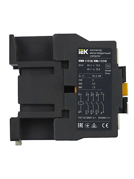 Контактор КМИ-11210 12А 24В/АС3 1НО IEK KKM11-012-024-10