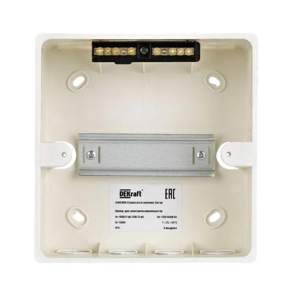 Корпус навесной дв. 1 ряд 6 мод. IP41 ЩРН-П пласт. прозр. DEKraft 31061DEK