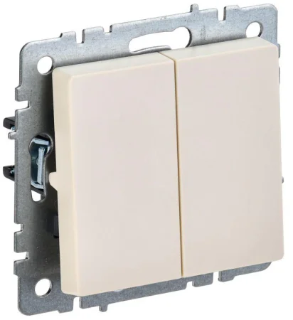 Выключатель проходной 2-кл. СП BRITE ВС10-2-6-БрКр 10А механизм беж. IEK BR-V22-0-10-K10