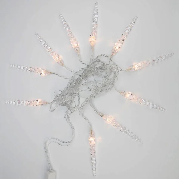Гирлянда "Айсикл" (бахрома) "Сосульки" 1.5х0.25м LED тепл. бел. провод прозр. Neon-Night 303-067