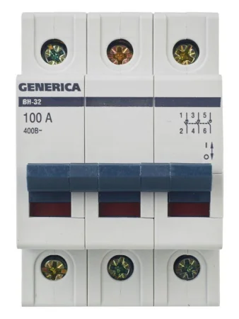 Выключатель нагрузки (мини-рубильник) 3п ВН-32 100А GENERICA MNV15-3-100