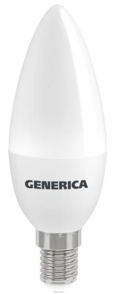 Лампа светодиодная C35 12Вт свеча 6500К E14 230В GENERICA LL-C35-12-230-65-E14-G