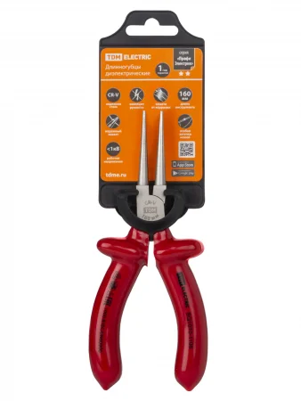 Круглогубцы диэлектрические, 160 мм, 1000 В, CR-V, «ПрофиЭлектрик» TDM