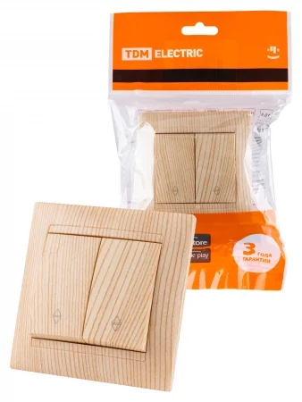 Выключатель на 2 направления 2 кл. 10А сосна "Лама" TDM