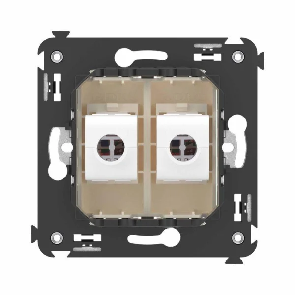 Розетка компьютерная 2-м СП Avanti "Ванильная дымка" RJ45 кат.6A без шторок механизм DKC 4405674