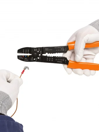 Клещи обжимные КО-У, универсальные (обжим, зачистка, винторез), "МастерЭлектрик" TDM