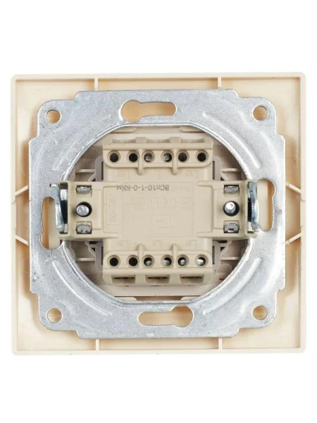 Переключатель проходной 1-кл. СП Кварта 10А IP20 ВСп10-1-0-ККм крем. IEK EVK12-K33-10-DM