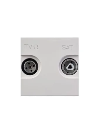 Розетка TV-R-SAT 2мод. Zenit с накладкой бел. ABB 2CLA225130N1101