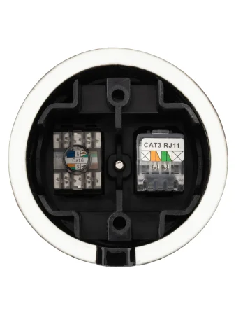 Розетка телефонная RJ11 + компьютерная RJ45 черная «Болонь» TDM
