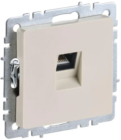 Розетка компьютерная СП RJ45 кат.5E BRITE РК10-БрКр беж. IEK BR-K10-1-K10
