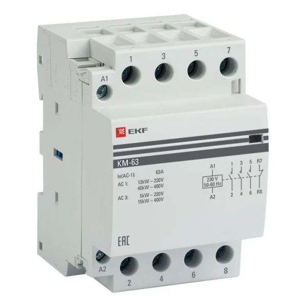 Контактор модульный КМ 63А 2NО+2NC (3 мод.) PROxima EKF km-3-63-22