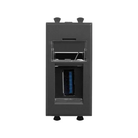 Розетка USB 3.0 1мод. Avanti "Черный матовый" тип А-А модульная DKC 4412301