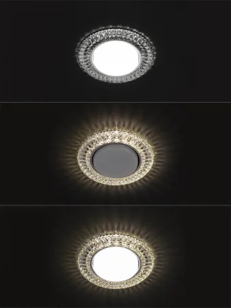 Светильник встраиваемый СВ 03-12 GX53 230В LED подсветка 5 Вт зеркальный/хром TDM