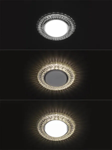 Светильник встраиваемый СВ 03-12 GX53 230В LED подсветка 5 Вт зеркальный/хром TDM
