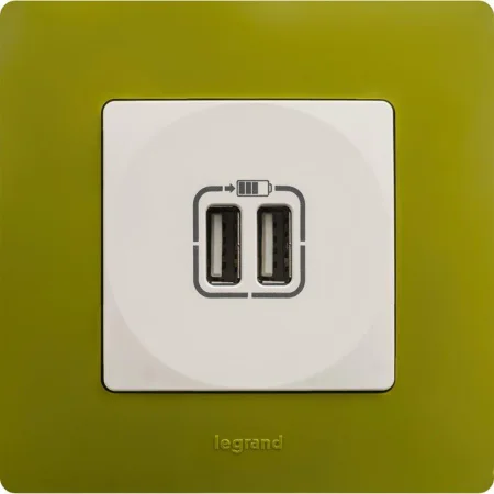 Розетка USB 2-м СП 2мод. Etika 240В/5В 2400мА механизм бел. Leg 672294
