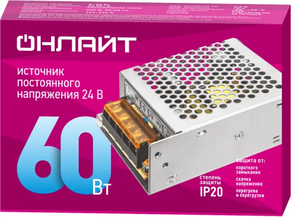 Драйвер для светодиодной ленты 90 640 OD-P60-IP20-24V ОНЛАЙТ 90640
