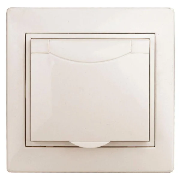 Розетка СП Plano 2P+E Schuko 1-203-02 16А-250В с крышкой IP20 сл. кость Intro Б0027612
