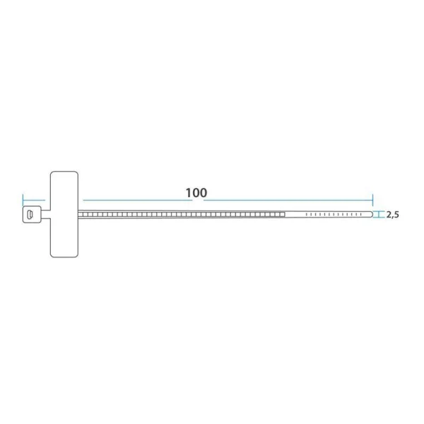 Хомут кабельный 2.5х100 под маркер нейл. бел. (уп.100шт) Rexant 07-0106