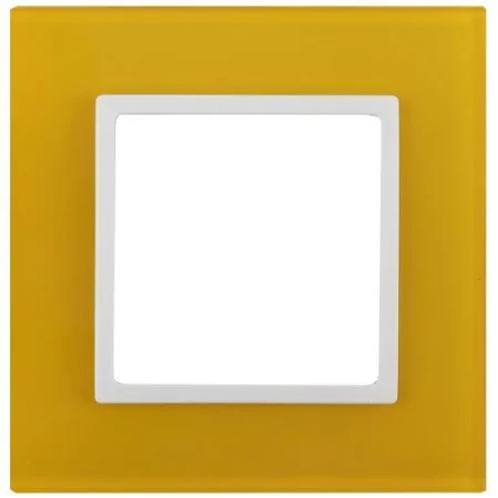 Рамка 1-м 14-5101-21 стекло Elegance желт.+бел. ЭРА Б0034476