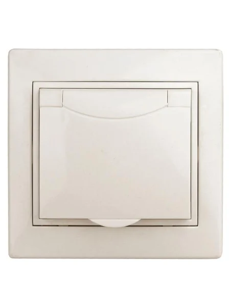 Розетка СП Plano 2P+E Schuko 1-203-02 16А-250В с крышкой IP20 сл. кость Intro Б0027612