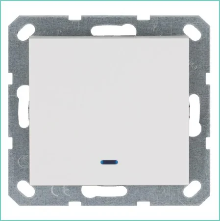 Выключатель 1-кл. 10А IP20 с подсветкой механизм бел. глянцевый Jasmart G3011NW